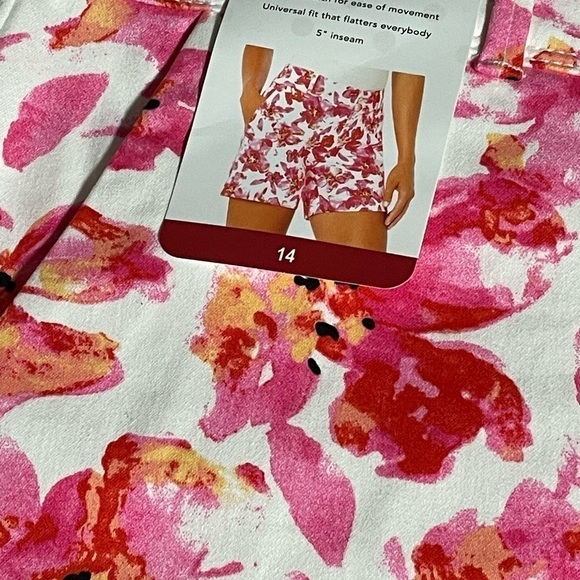Isaac Mizrahi Pink Water Color Floral Print Size 14 - Picture 8 of 10